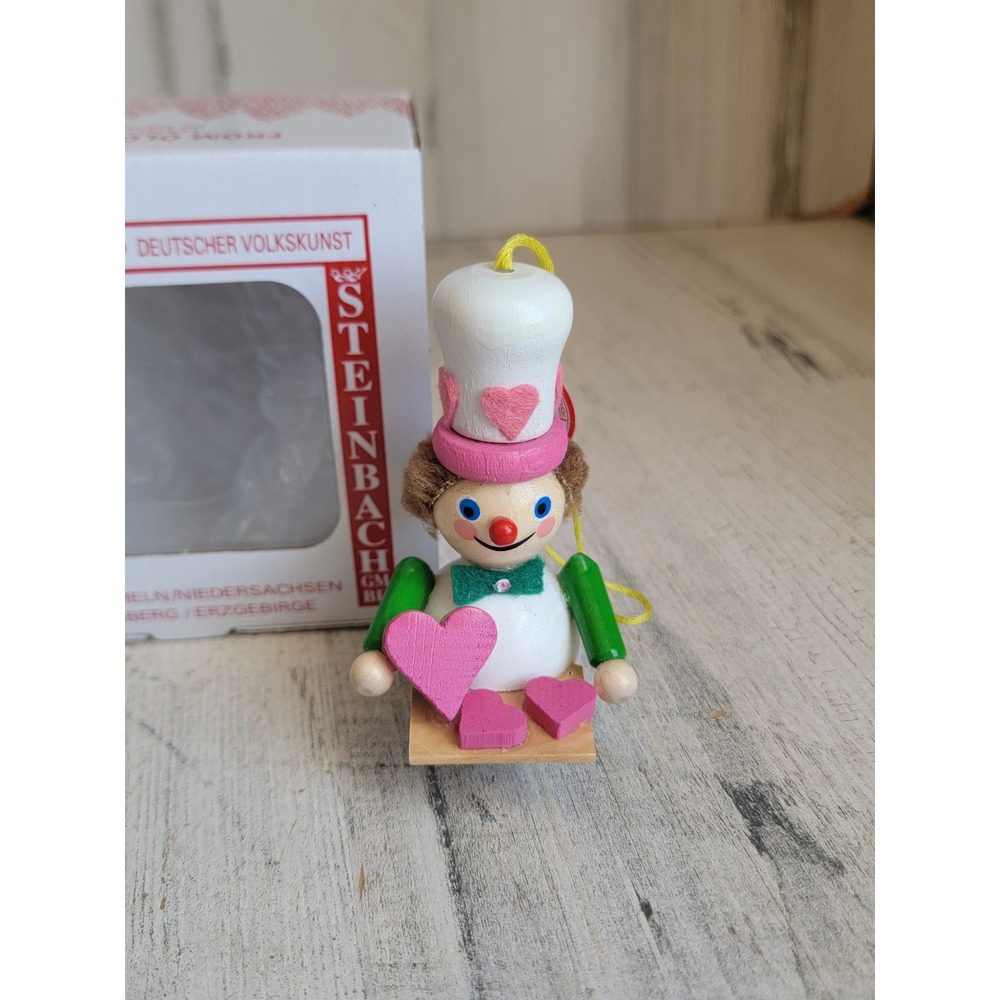 Steinbach heart chef baker ornament Xmas Valentine wooden vintage home